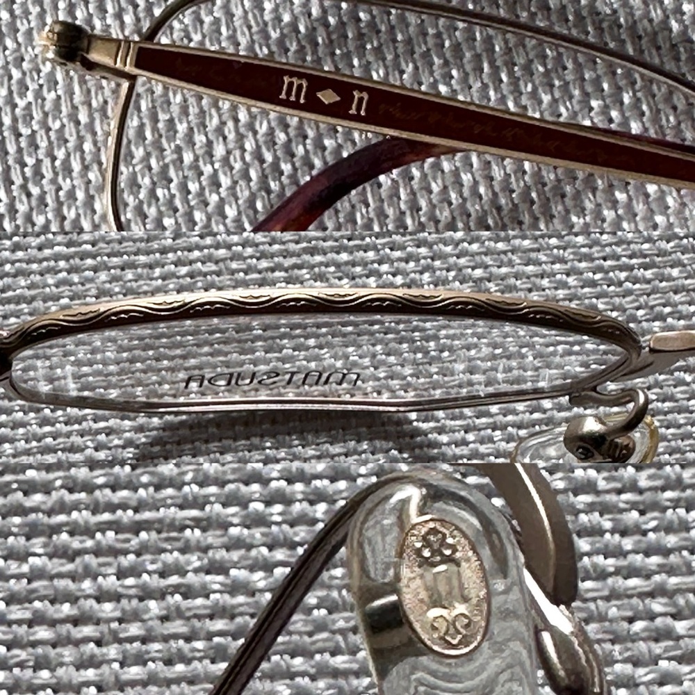 Matsuda Nicole M2866 Geometric Titanium 23K Gold Plated Eyeglass Frames - Picture 15 of 15